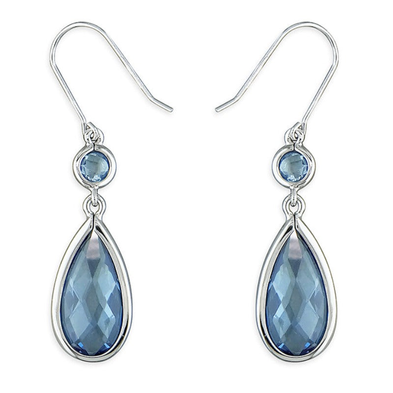 Teardrop Aquamarine Drop Earrings