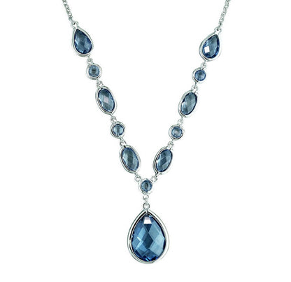 Aquamarine CZ Teardrop Necklace