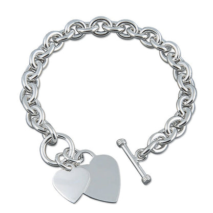 Heavy Double Heart Bracelet