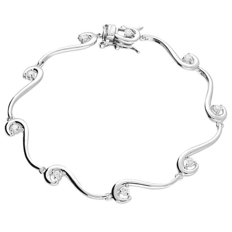 Cubic Zirconia Swirl Bracelet