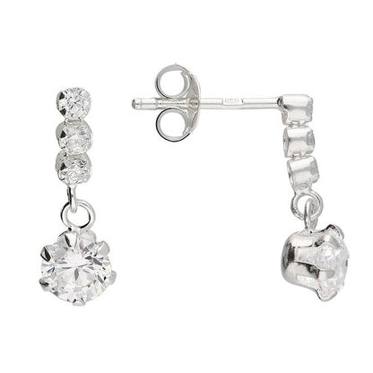 Delicate Multi Cubic Zirconia Drop Stud Earrings