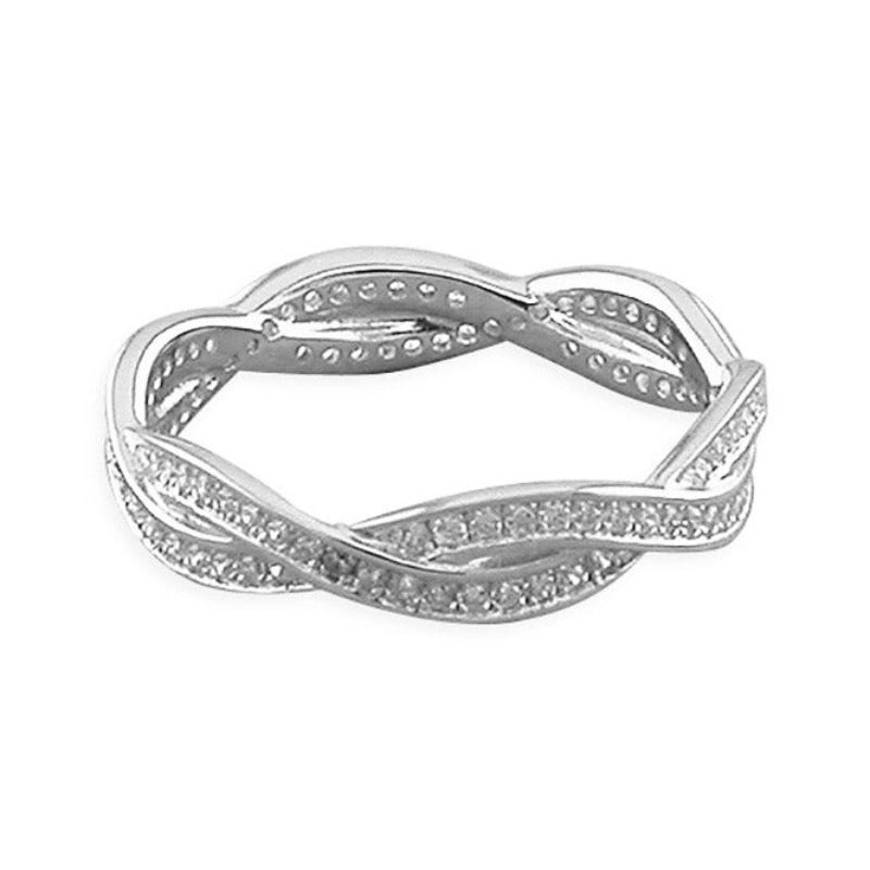 Cubic Zirconia Entwined Eternity Ring