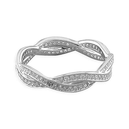 Cubic Zirconia Entwined Eternity Ring