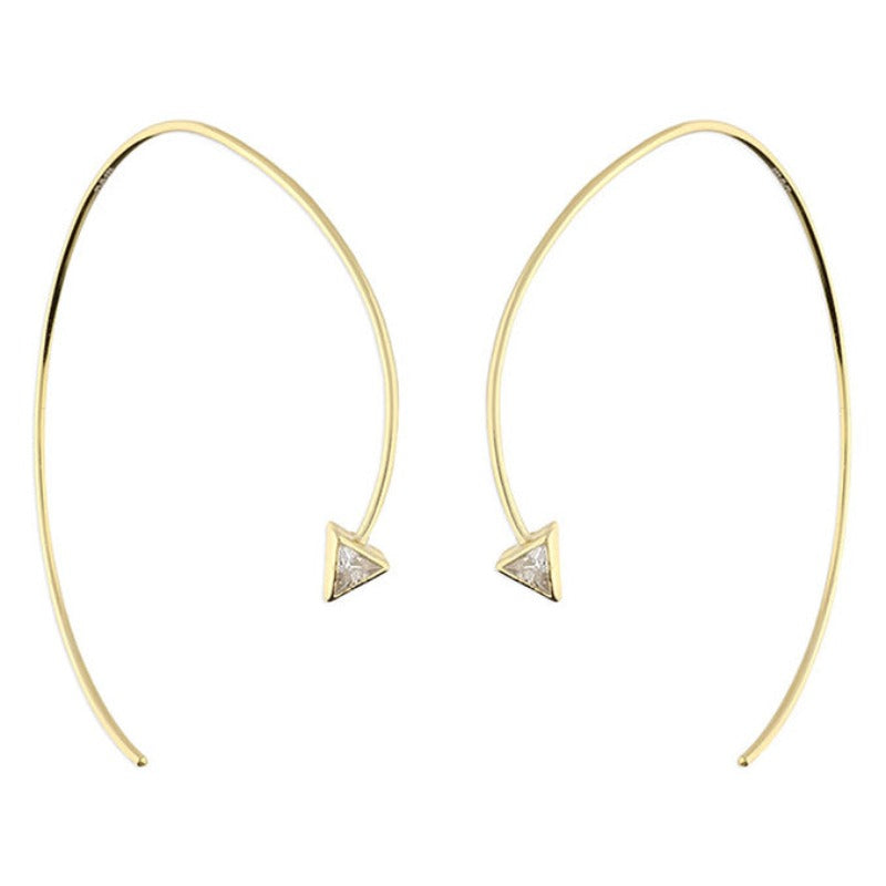 Yellow Gold-Plated Large Curved Hoop Earrings