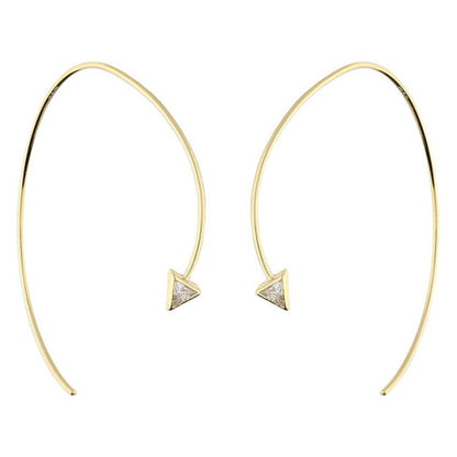 Yellow Gold-Plated Large Curved Hoop Earrings