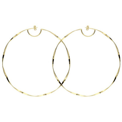 Large Gold Plated Twist Hoop Earrings