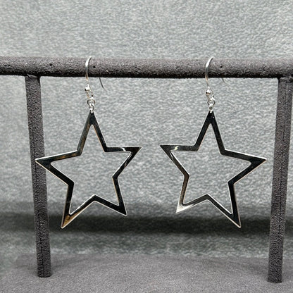 Large Open Star Hook Earrings