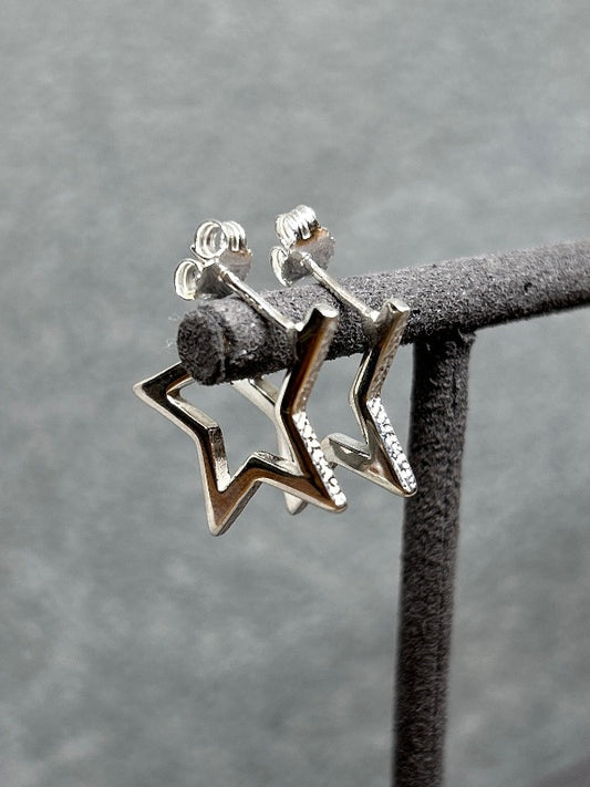 Star Shaped Hoop Stud Earrings