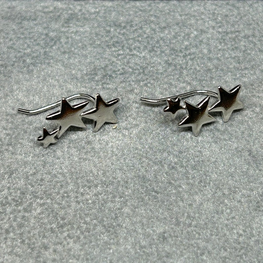 Triple Star Ear Climber Earrings