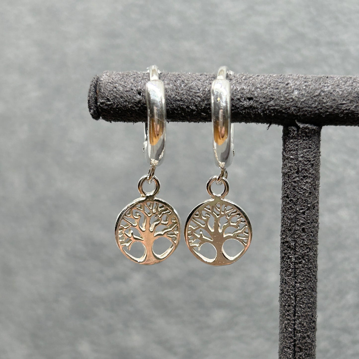 Tree of Life Huggie Hoop Earrings