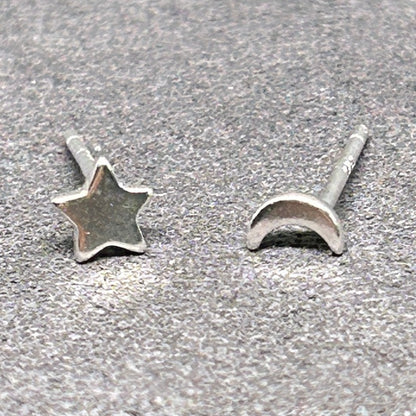 Star and Moon Stud Earrings