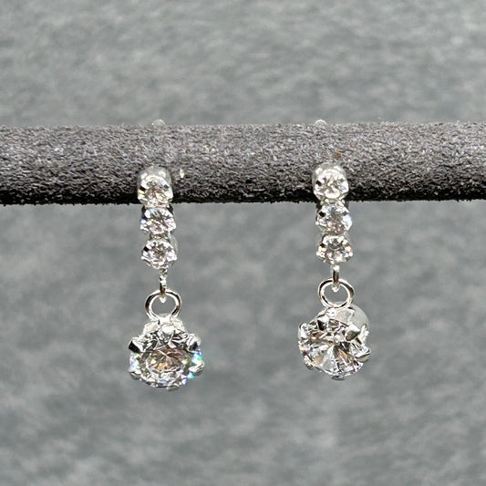 Delicate Multi Cubic Zirconia Drop Stud Earrings