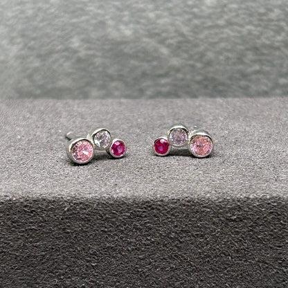 Pink Cubic Zirconias Stud Earrings