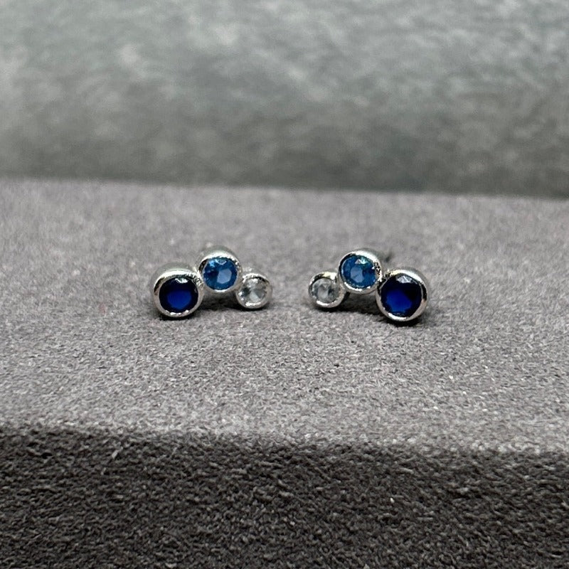 Blue Cubic Zirconias Stud Earrings