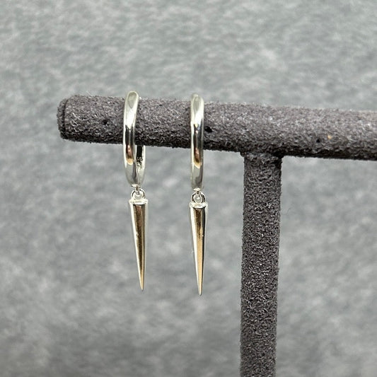 Spike Charm Hinged Huggie Earrings