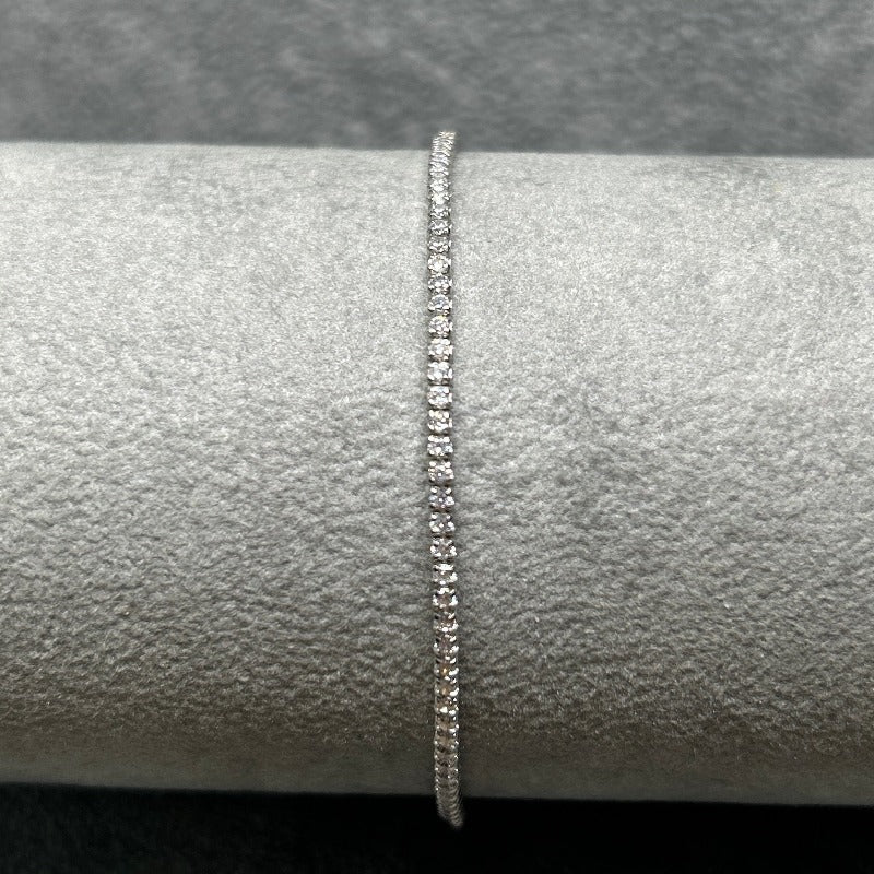 Cubic Zirconia Tennis Slider Bracelet