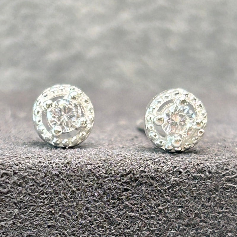 Cubic Zirconia Centre Stud Earrings