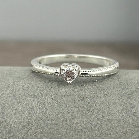 Cubic Zirconia Heart Ring