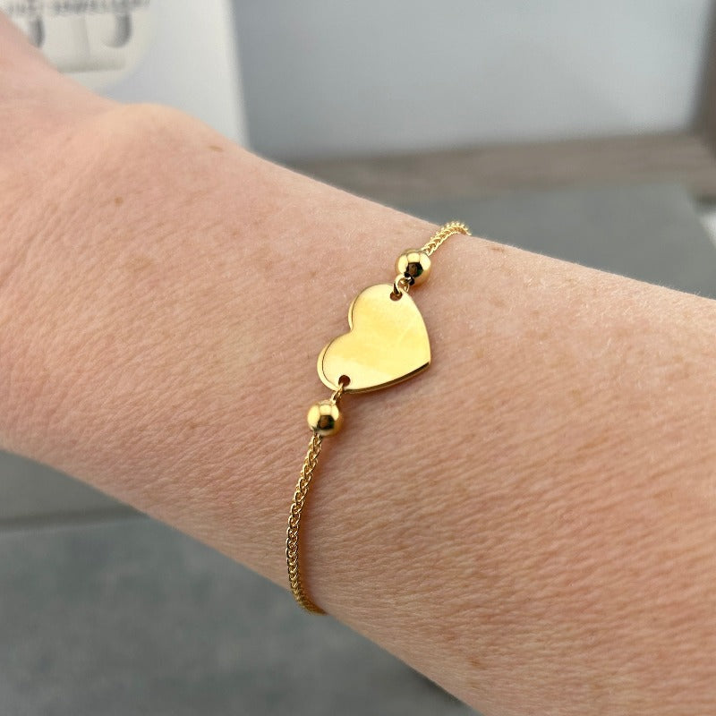 Flat Heart Slider Bracelet