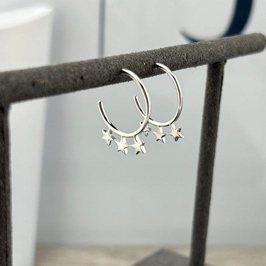 Triple Star Stud Hoops