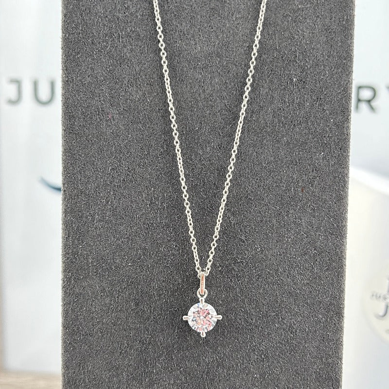 Cubic Zirconia Solitaire Necklace