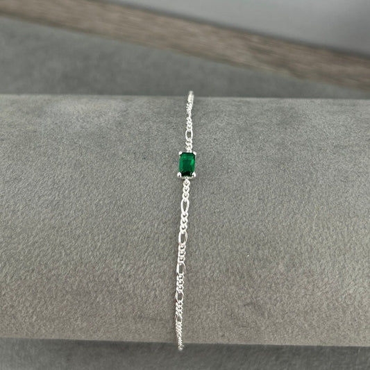 Emerald Glass Stone Bracelet