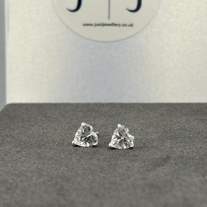 Cubic zirconia Heart Studs