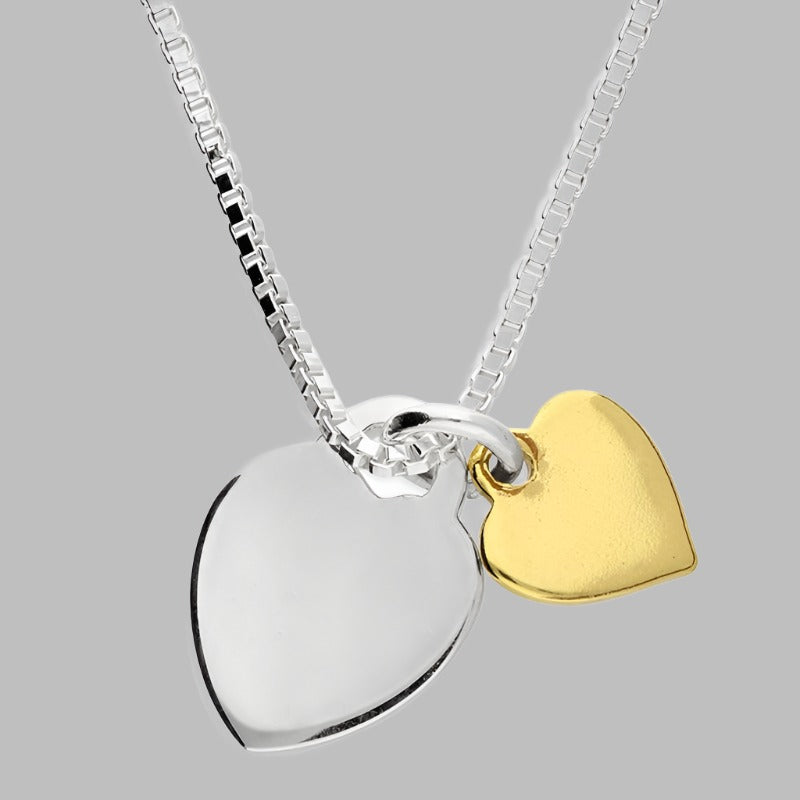 Gold-Plated Small Double Heart Necklace