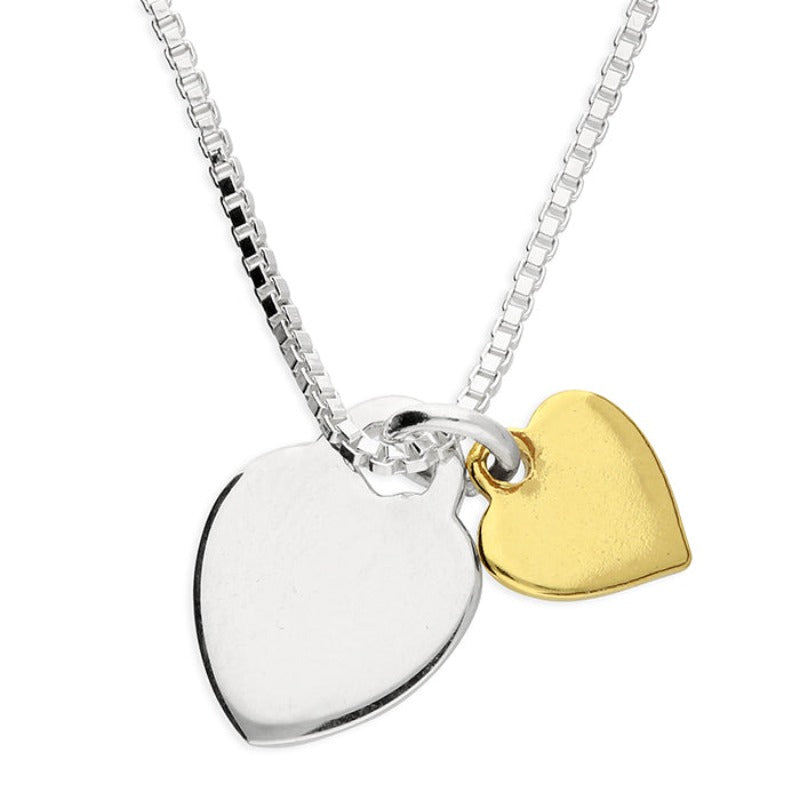 Gold-Plated Small Double Heart Necklace