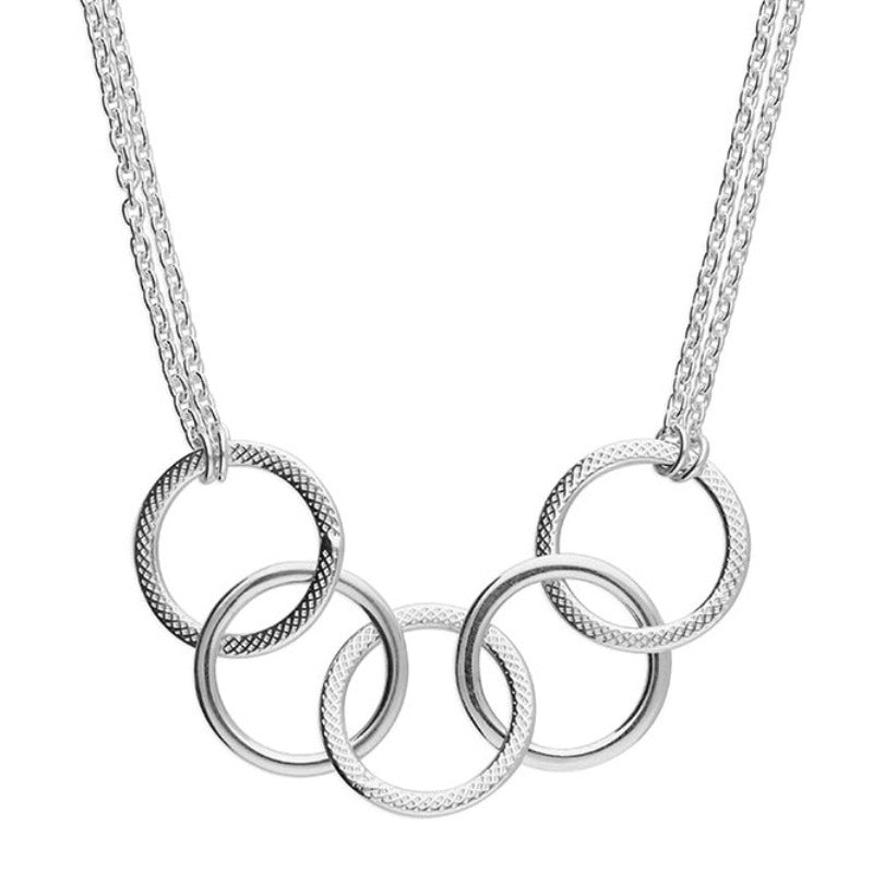 Circle Double Trace Chain Necklace