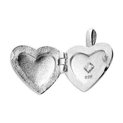 Heart Locket Necklace with Cubic Zirconia