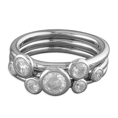 Cubic Zirconia Triple Stacker Ring