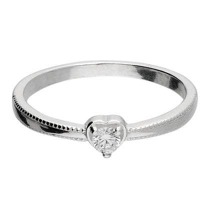 Cubic Zirconia Heart Ring