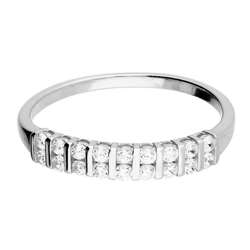 Twin Cubic Zirconias Eternity Ring