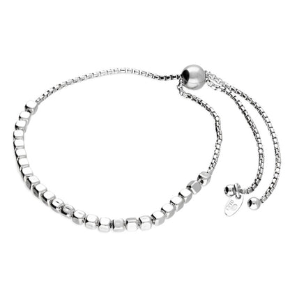 Irregular Cube Bead Slider 19-22cm Bracelet | Sterling Silver