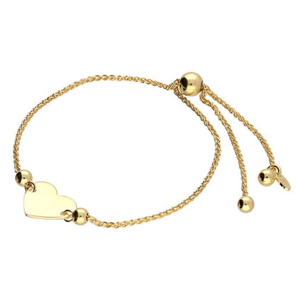 Flat Heart Slider Bracelet