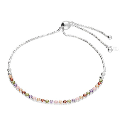 Rainbow Slider Bracelet | Sterling Silver