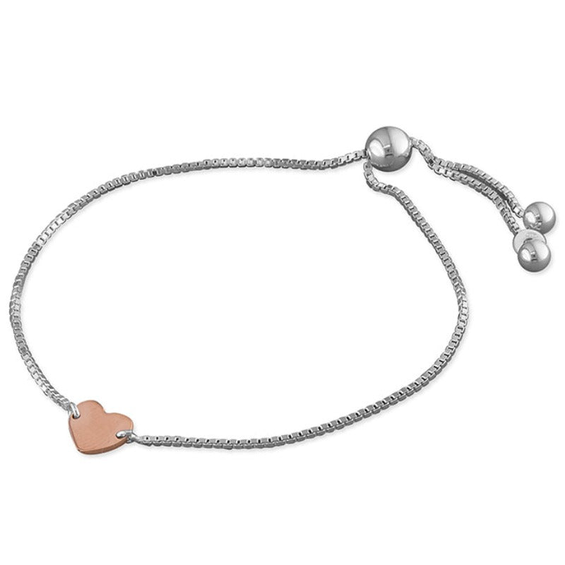 Silver Heart Slider Bracelet