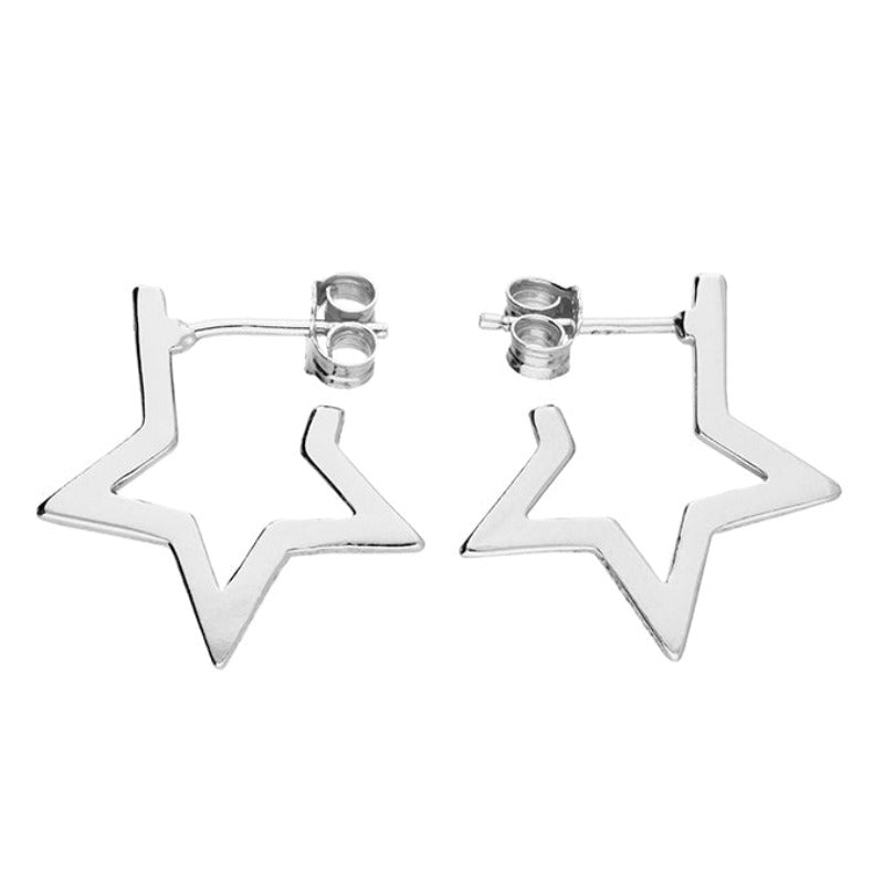 Star Shaped Hoop Stud Earrings