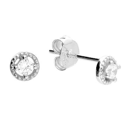 Cubic Zirconia Centre Stud Earrings