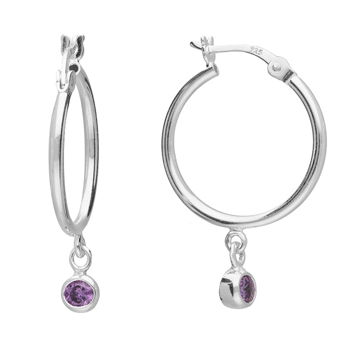 Birthstone / Gemstone Hooped Earrings