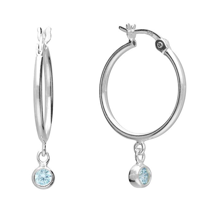 Birthstone / Gemstone Hooped Earrings