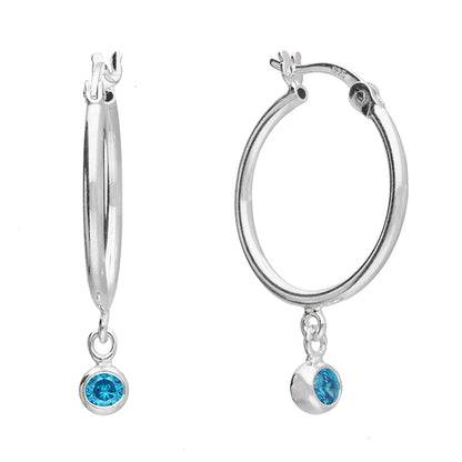 Birthstone / Gemstone Hooped Earrings