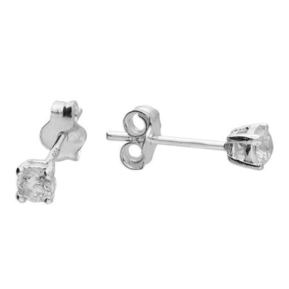 Cubic Zirconia Claw Set Stud Earrings