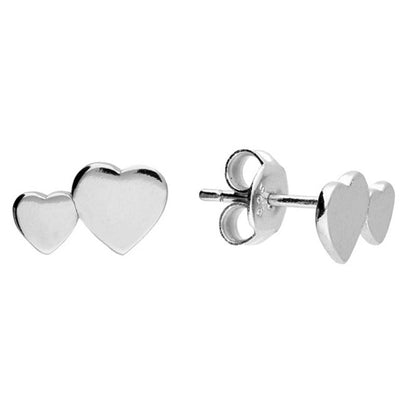 Double Heart Stud Earrings