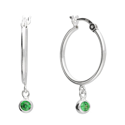 Birthstone / Gemstone Hooped Earrings