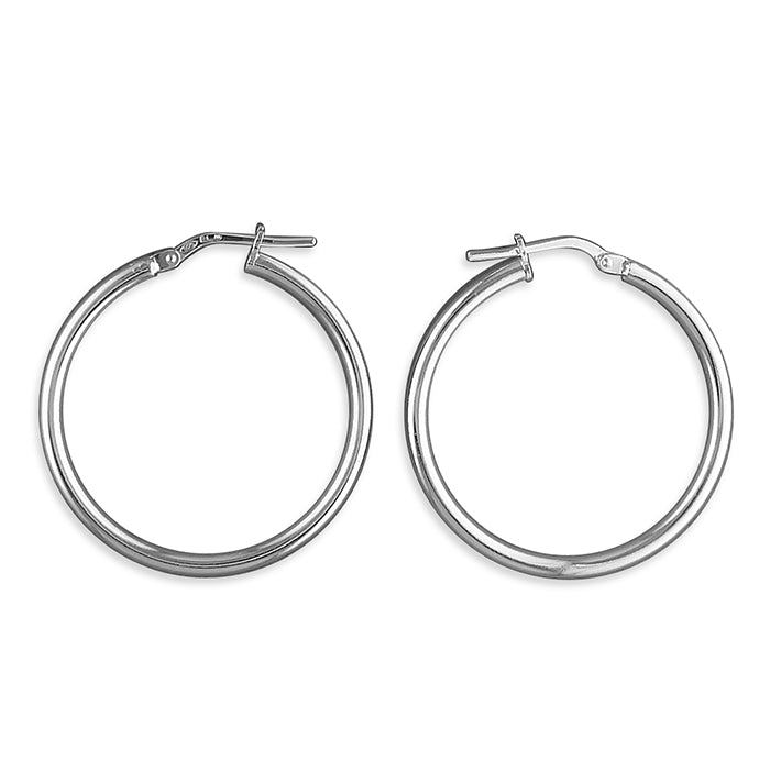 Silver Top Hinged Hoops