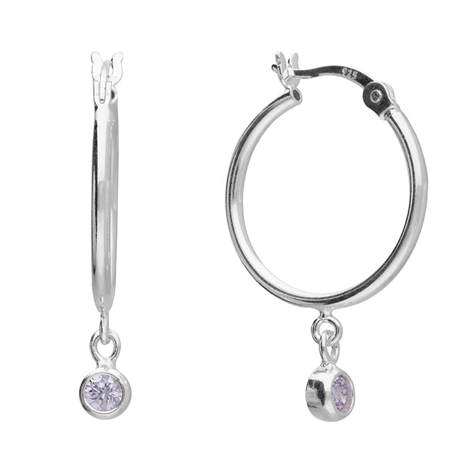 Birthstone / Gemstone Hooped Earrings