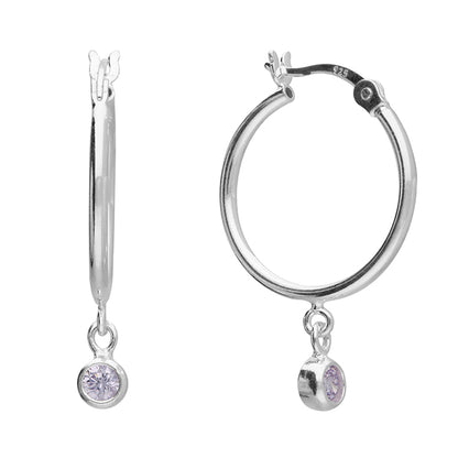 Birthstone / Gemstone Hooped Earrings