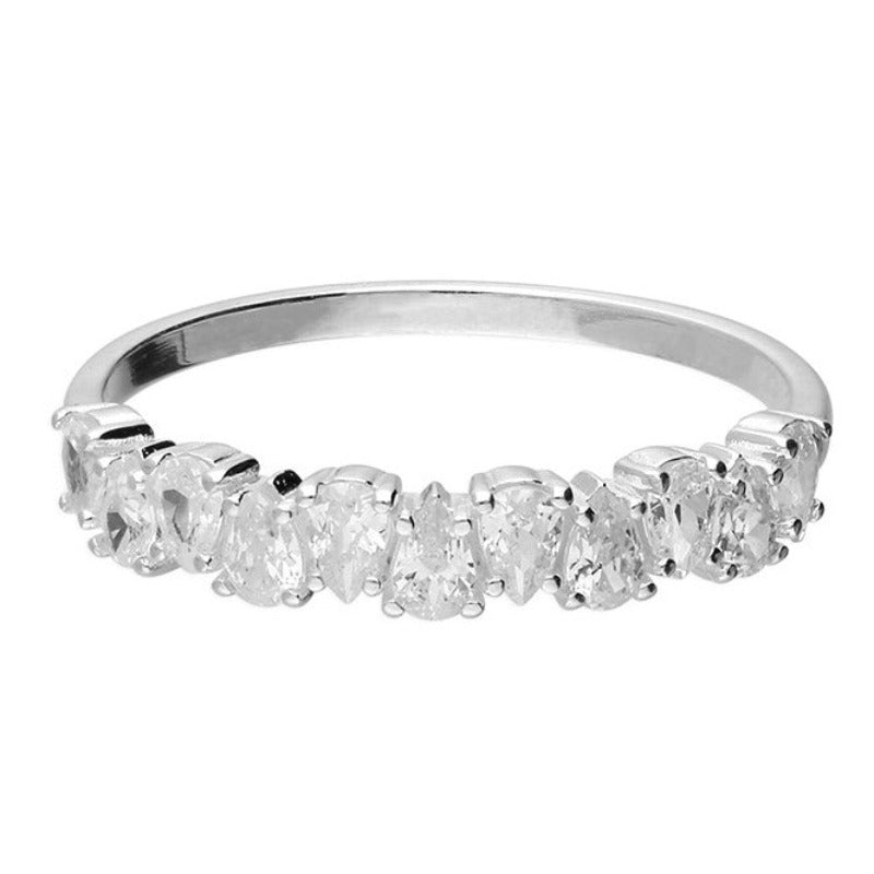 Pear Cut Cubic Zirconia Eternity Ring